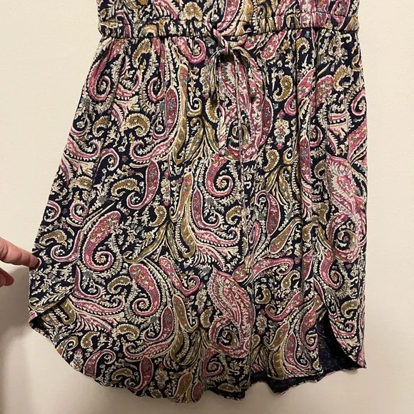 Linen Paisley Print Summer Dress - Picture 3 of 6